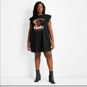 Black Graphic T-Shirt Dress